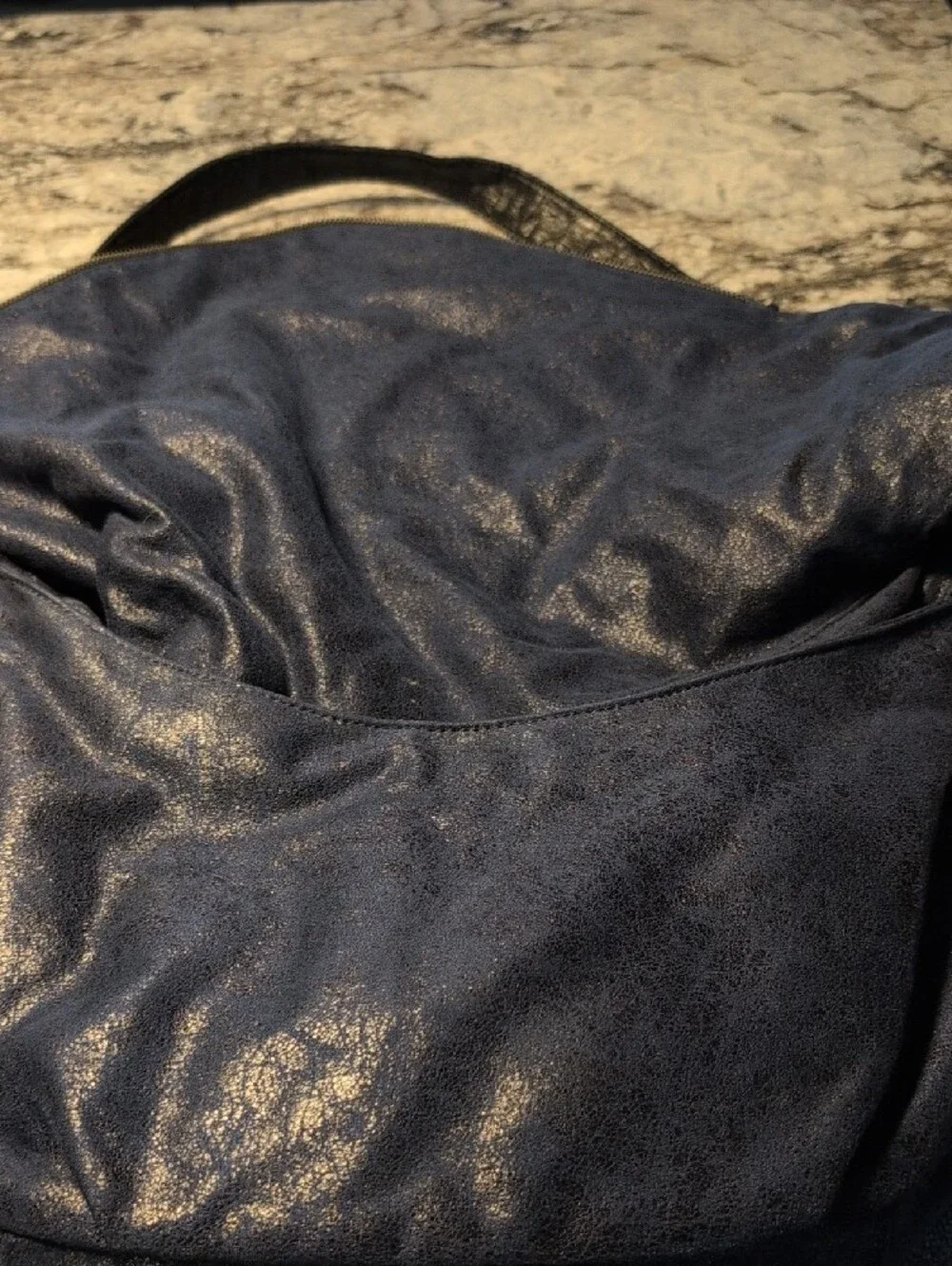 Classic Navy Hobo Shoulder Bag with Adjustable Strap